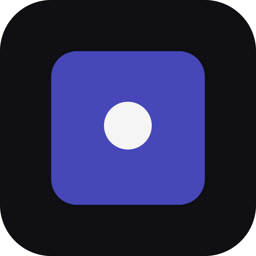 typesati app icon — a white dot centered in an indigo square